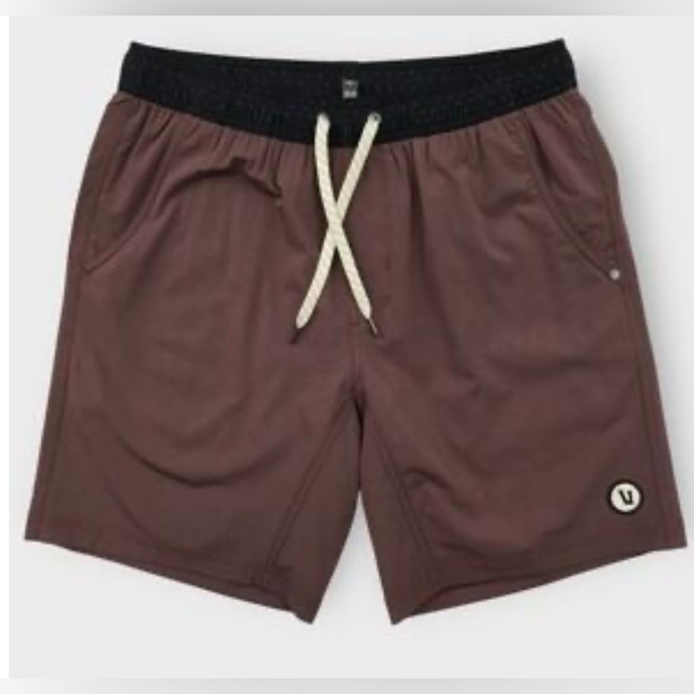 Vuori Burgundy Brown Athletic Shorts with Drawstring